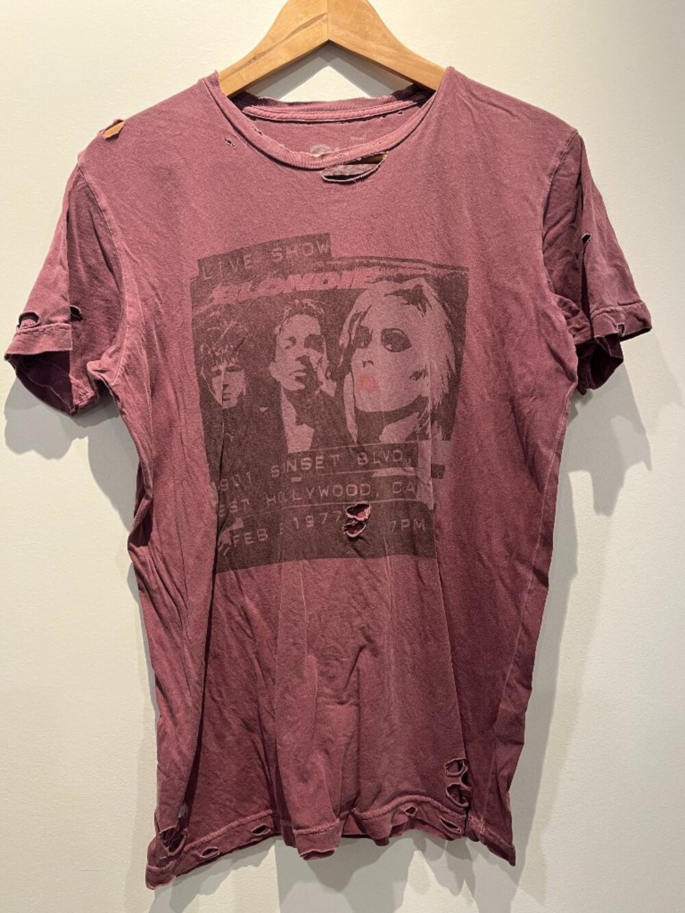 Scoundrels Blondie Distressed Band Vintage Wash Graphic Tee S Dirty Cotton